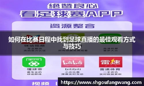 如何在比赛日程中找到足球直播的最佳观看方式与技巧